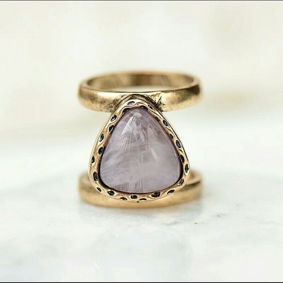 Stone midi ring gold/rose - Picture 2 of 7